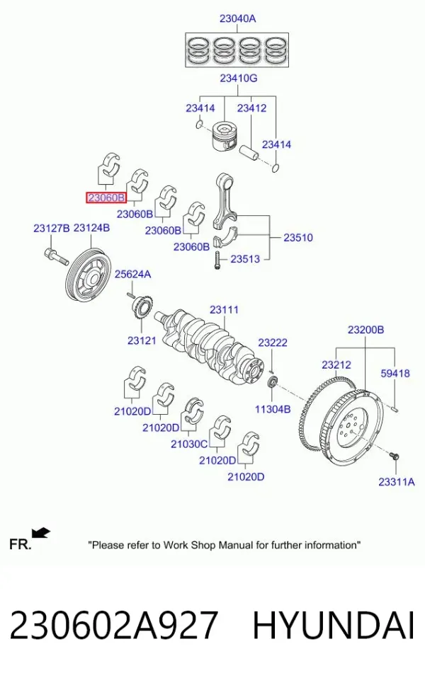 Вкладиші шатунні 230602A927 Hyundai/Kia