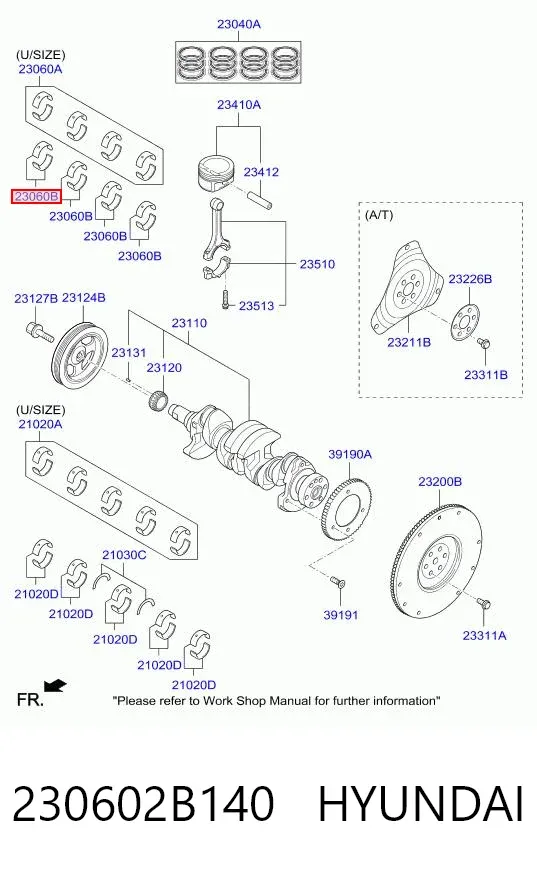 Вкладиші шатунні 230602B140 Hyundai/Kia