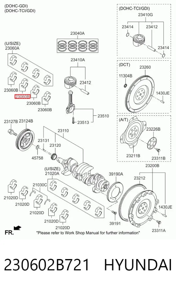 Вкладиші шатунні 230602B721 Hyundai/Kia