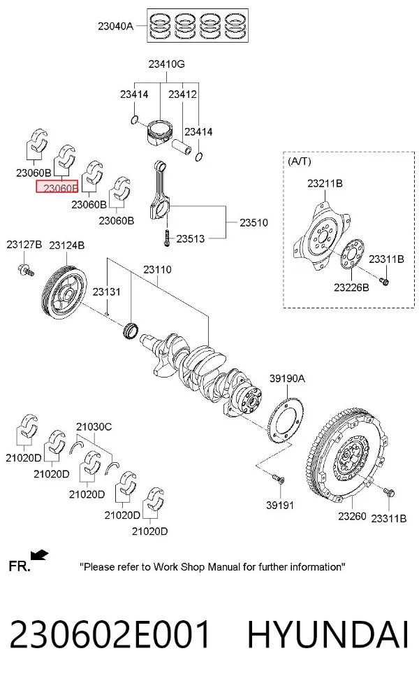 Вкладиші шатунні 230602E001 Hyundai/Kia