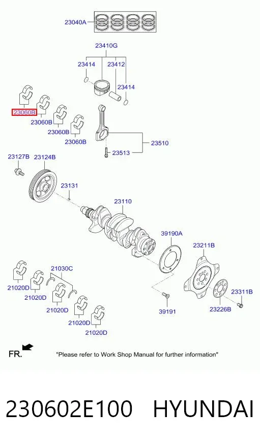 Вкладиші шатунні 230602E100 Hyundai/Kia