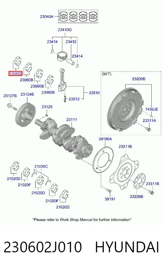 Вкладиші шатунні 230602J010 Hyundai/Kia