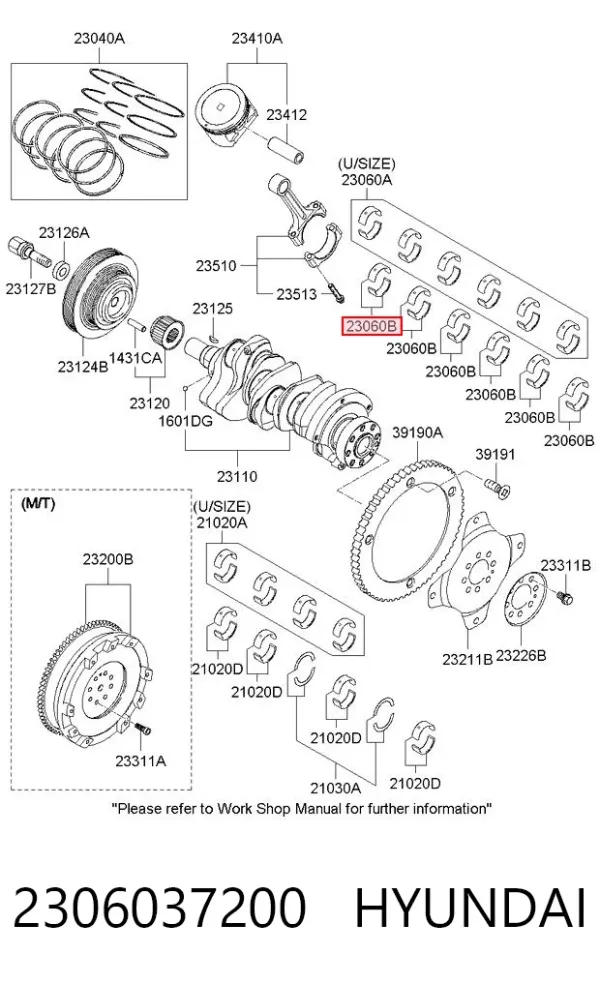 Вкладиші шатунні 2306037200 Hyundai/Kia