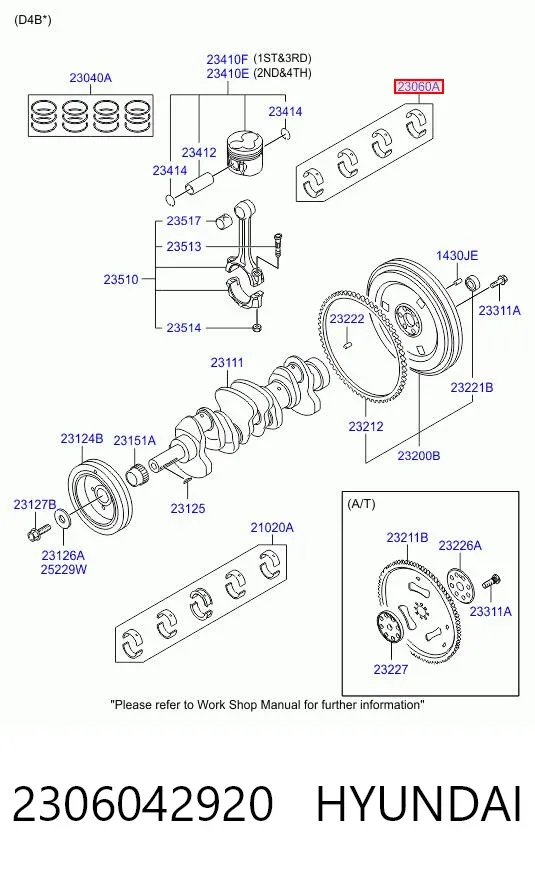 Вкладиші шатунні 2306042920 Hyundai/Kia
