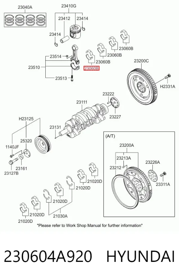 Вкладиші шатунні 230604A920 Hyundai/Kia