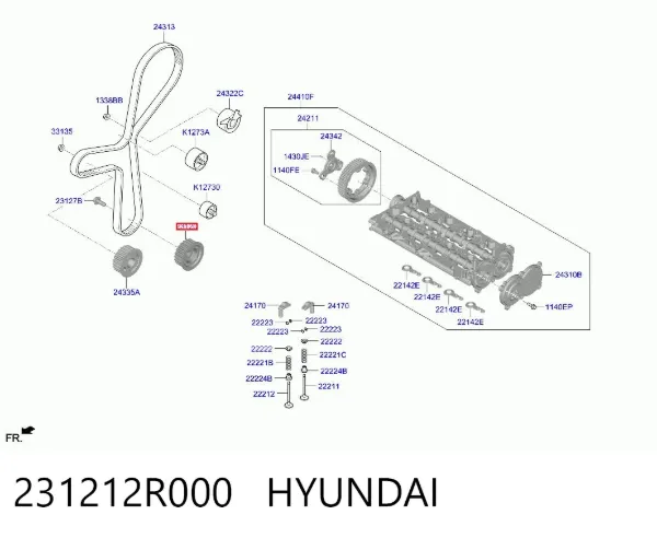 Зірка-шестерня приводу коленвалу двигуна 231212R000 Hyundai/Kia