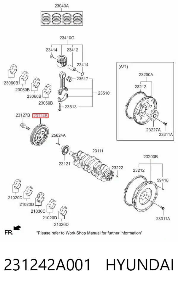 Шків колінвала 231242A001 Hyundai/Kia