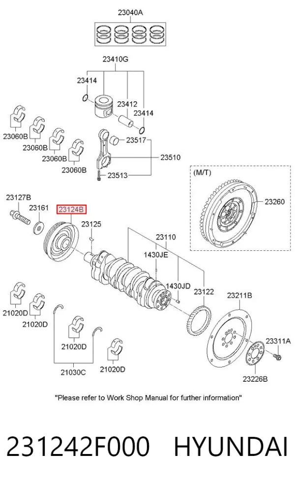 Шків колінвала 231242F000 Hyundai/Kia