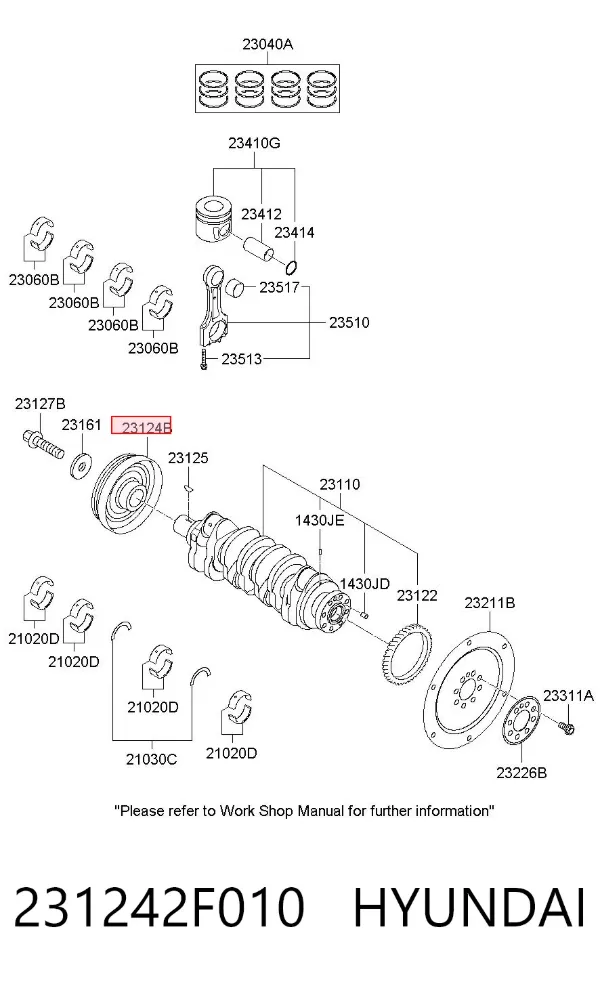 Шків колінвала 231242F010 Hyundai/Kia