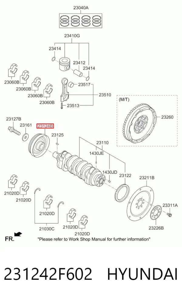 Шків колінвала 231242F602 Hyundai/Kia