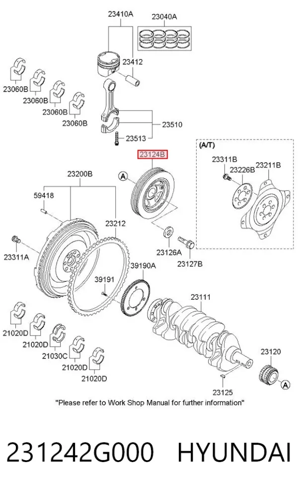 Шків колінвала 231242G000 Hyundai/Kia