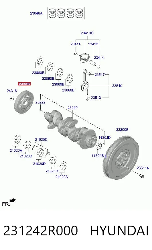 Шків колінвала 231242R000 Hyundai/Kia