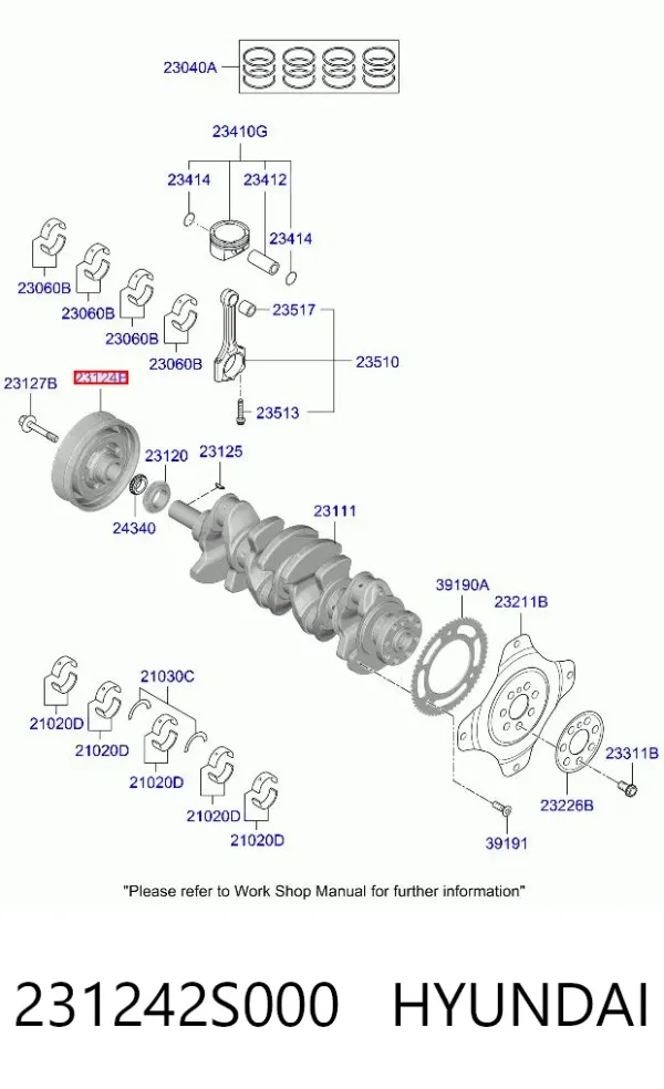 Шків колінвала 231242S000 Hyundai/Kia