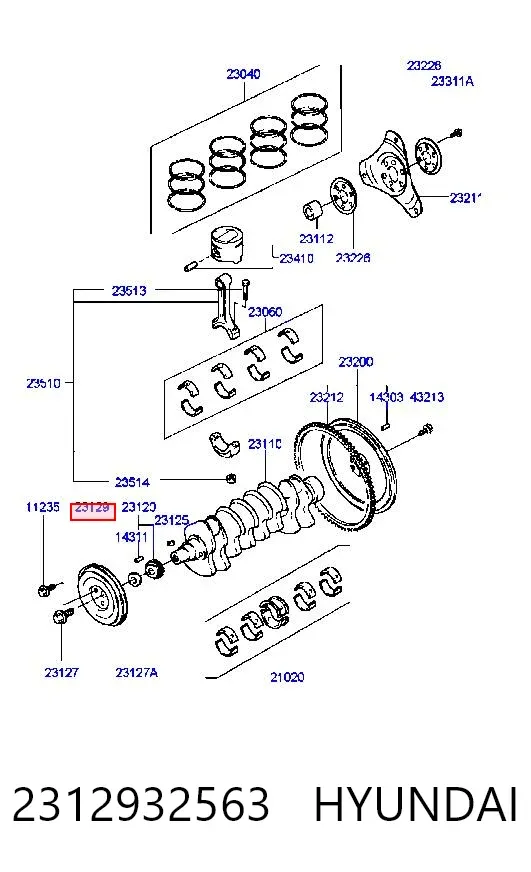 Шків колінвала 2312932563 Hyundai/Kia