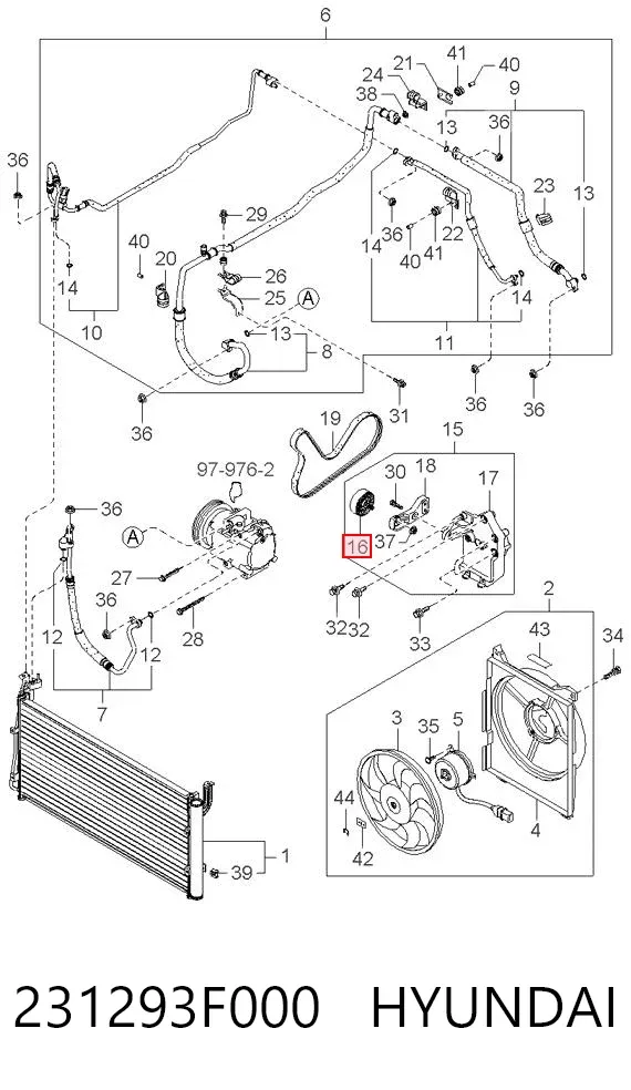 Натяжний ролик 231293F000 Hyundai/Kia