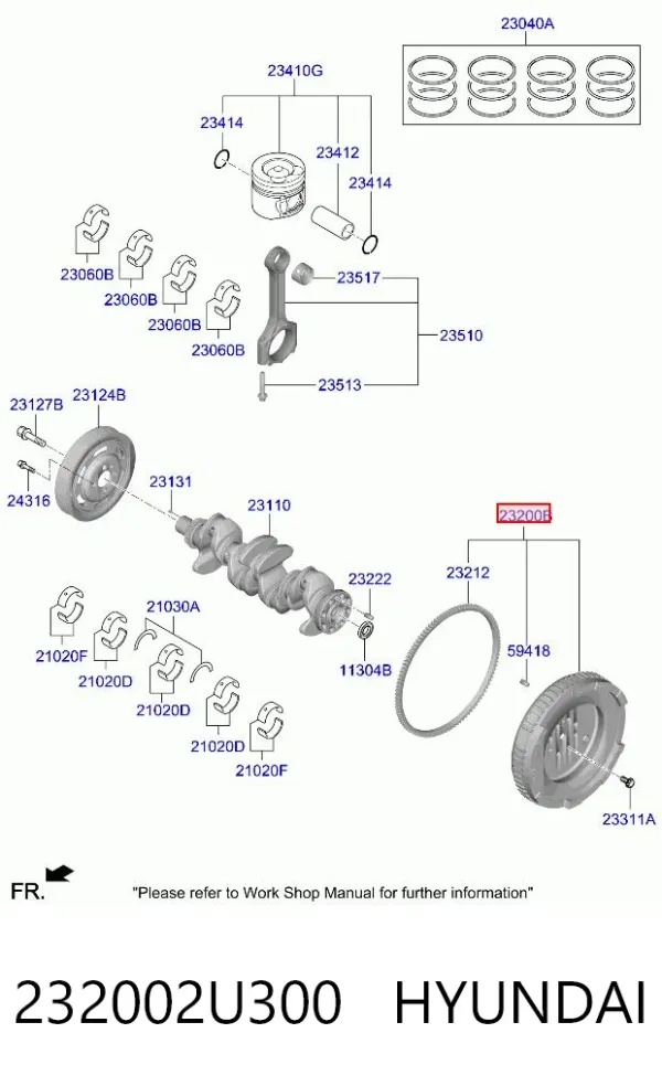 Маховик 232002U300 Hyundai/Kia