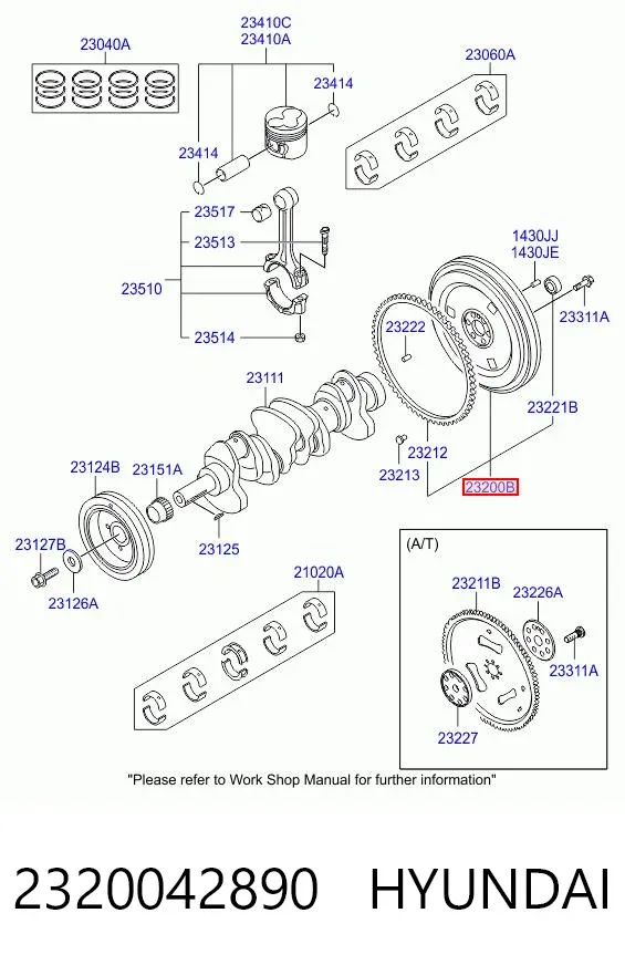 Маховик 2320042890 Hyundai/Kia