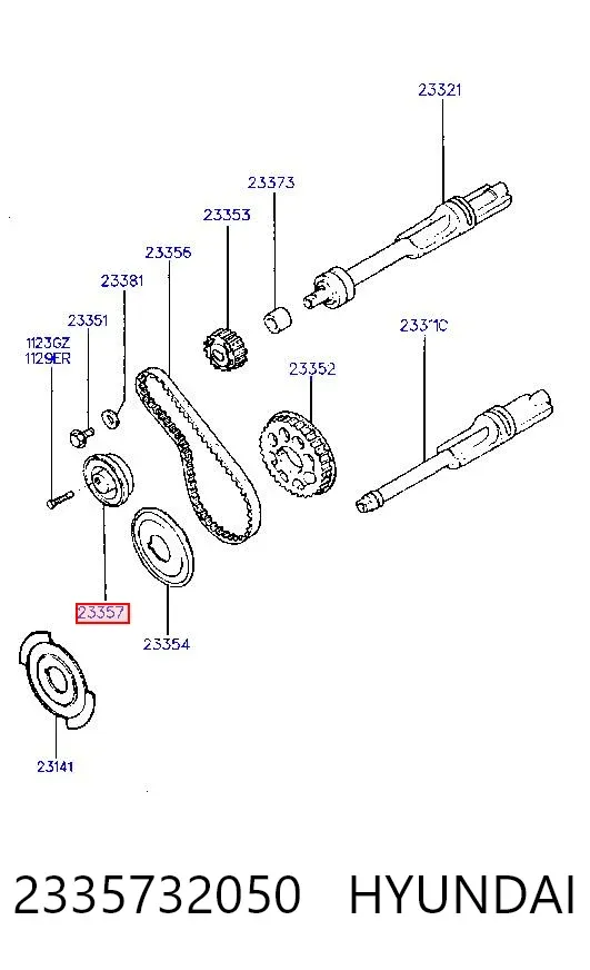 Ролик натягувача балансировочного ременя 2335732050 Hyundai/Kia