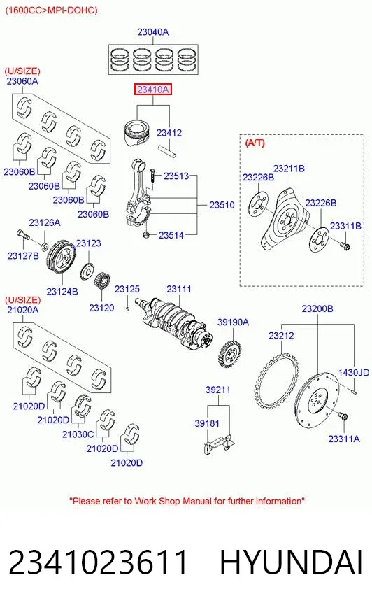 Поршень з пальцем без кілець, STD 2341023610 Market (OEM)