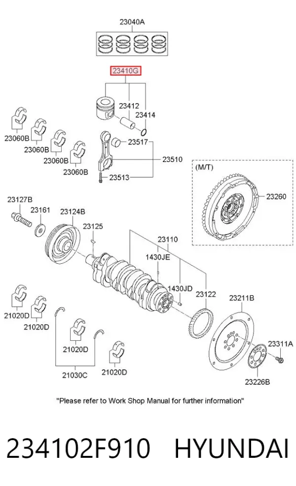 Поршень з пальцем без кілець, STD 234102F910 Hyundai/Kia