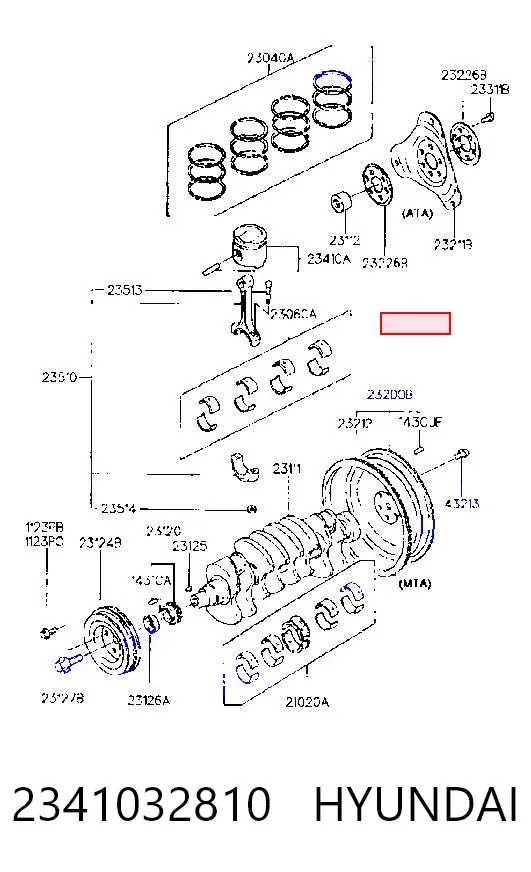 Ремінь генератора 2341032810 Hyundai/Kia
