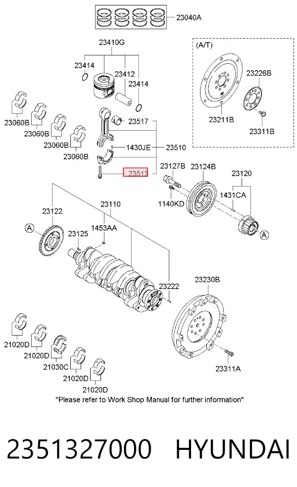 Болт шатуна 2351327000 Hyundai/Kia