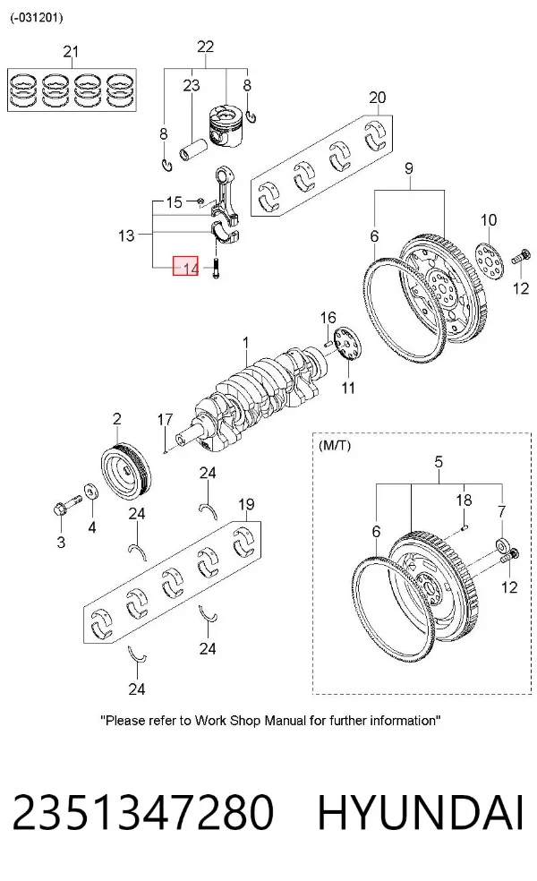 Болт шатуна 2351347280 Hyundai/Kia