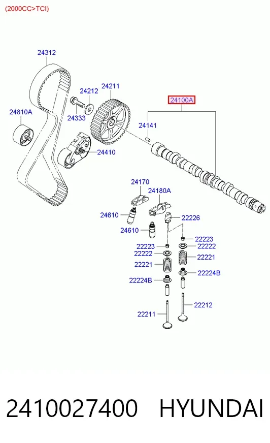 Розподільний вал 2410027400 Hyundai/Kia