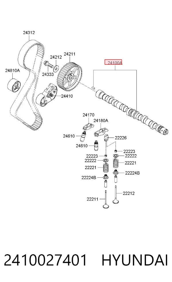 Розподільний вал 2410027401 Hyundai/Kia