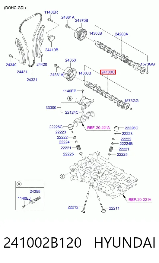 Розподільний вал впускний 241002B120 Hyundai/Kia