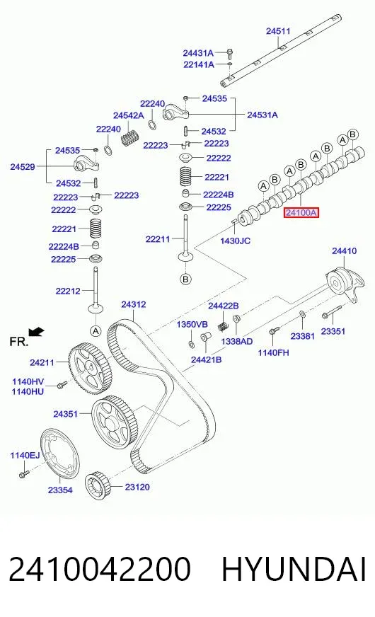 Розподільний вал 2410042200 Hyundai/Kia