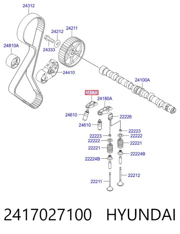 Коромисло клапана (рокер), впускний 2417027100 Hyundai/Kia