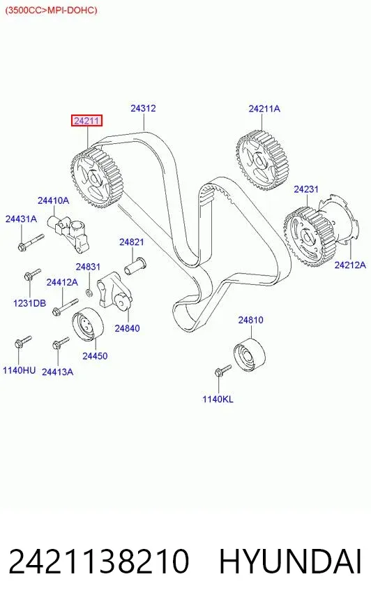 Шестерня розподільного валу 2421138210 Hyundai/Kia