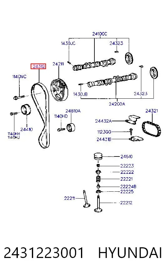 Ремінь ГРМ 2431223001 Hyundai/Kia