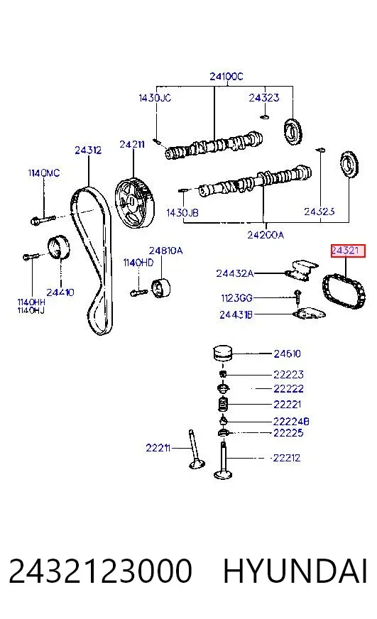 Ланцюг ГРМ Hyundai Trajet FO