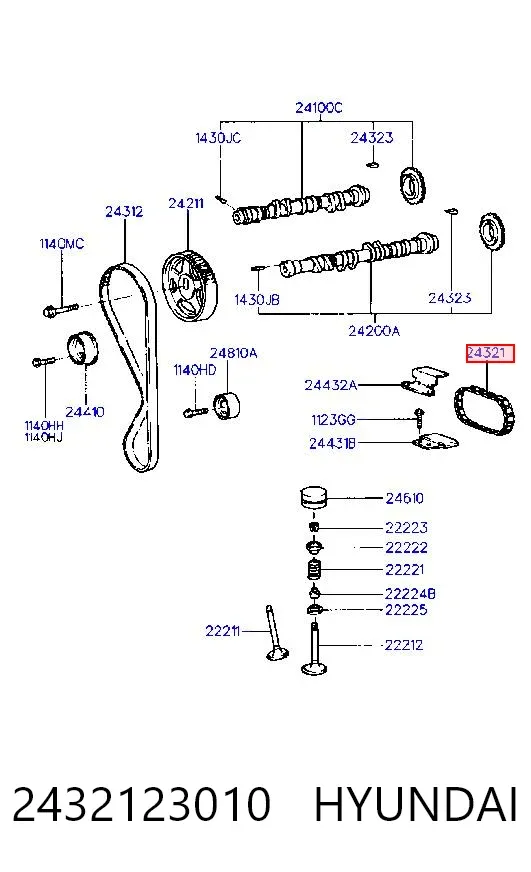 Ланцюг ГРМ 2432123010 Hyundai/Kia