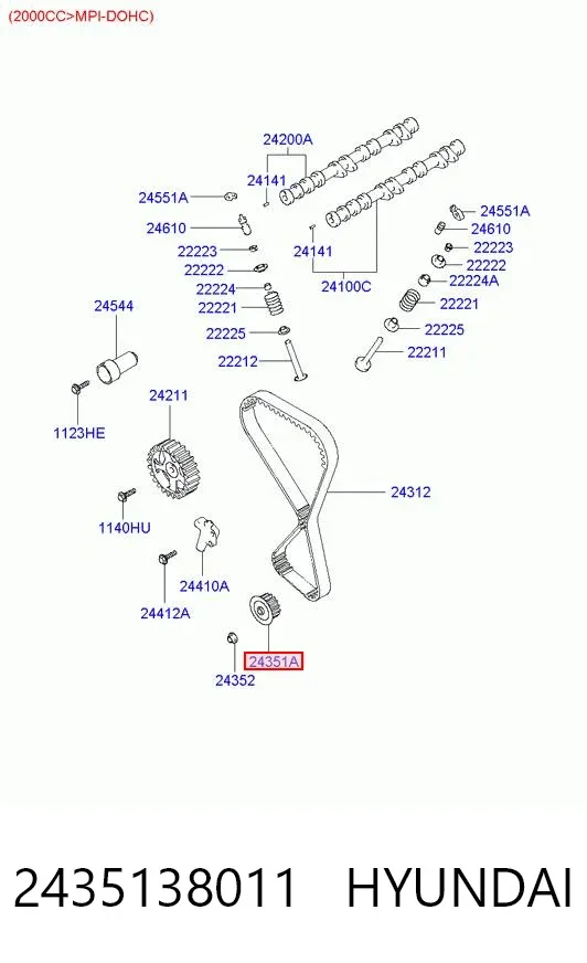 Шестерня маслянного насосу 2435138011 Hyundai/Kia