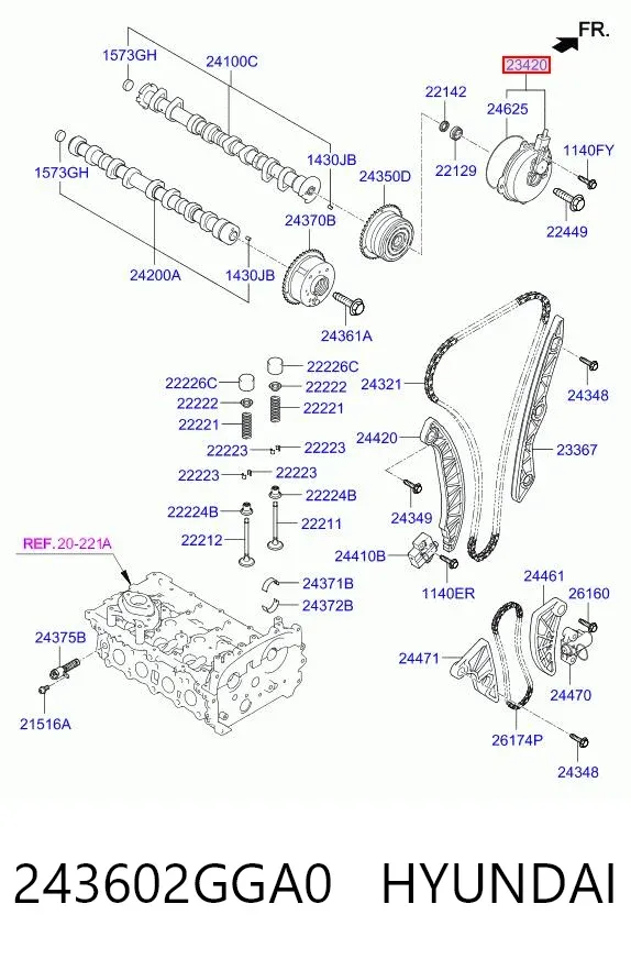 Клапан фазорегулятора 243602GGA0 Hyundai/Kia