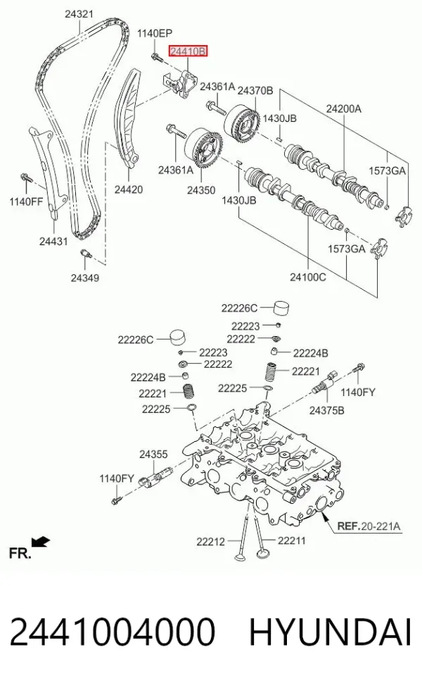 Натягувач ланцюга ГРМ 2441004000 Hyundai/Kia