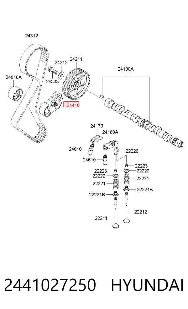 Натягувач ременя ГРМ 2441027250 Hyundai/Kia