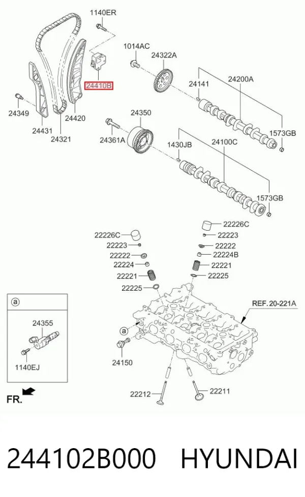 Натягувач ланцюга ГРМ 244102B000 Hyundai/Kia