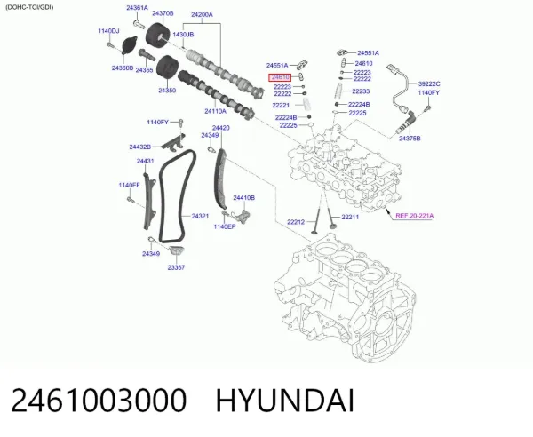 Гідрокомпенсатор 2461003000 Hyundai/Kia