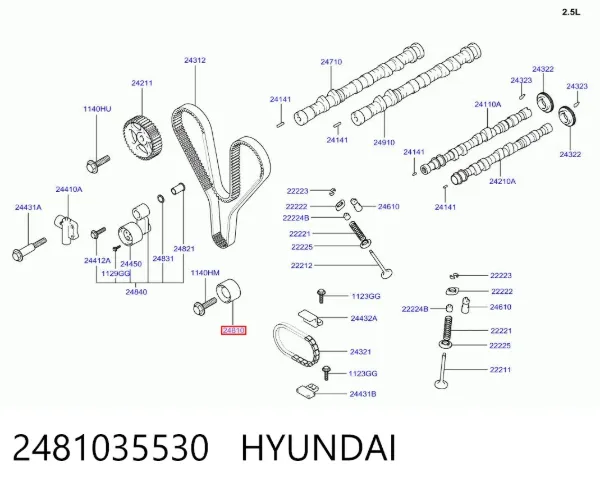 Ролик паразитний ГРМ 2481035530 Hyundai/Kia