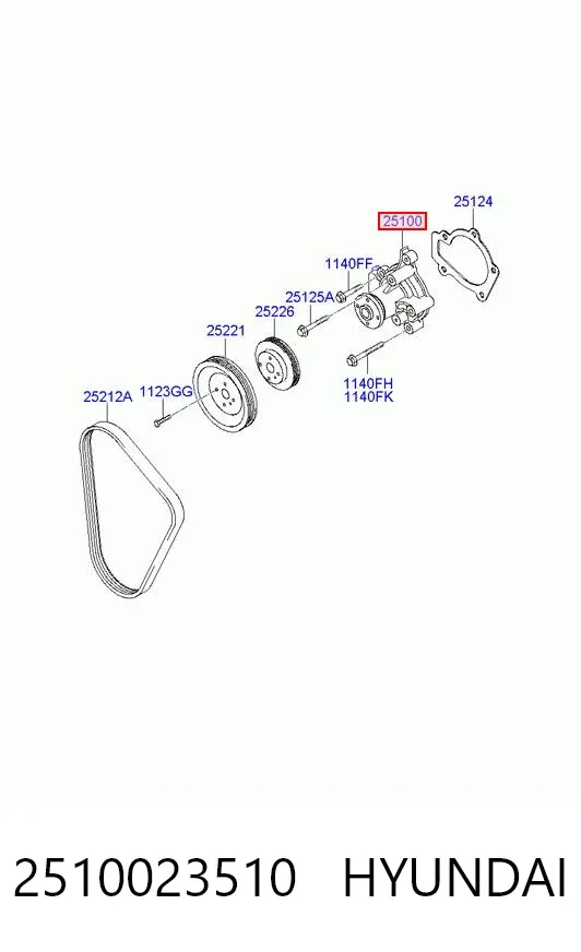 Помпа 2510023510 Hyundai/Kia