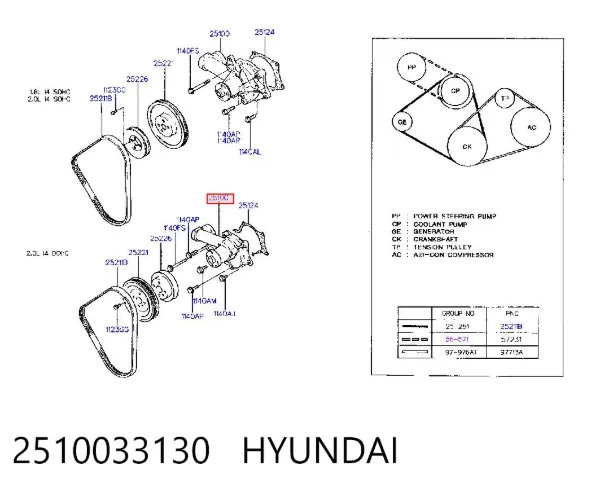 Помпа 2510033130 Hyundai/Kia