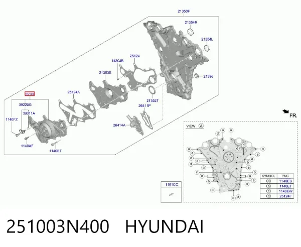 Помпа 251003N400 Hyundai/Kia