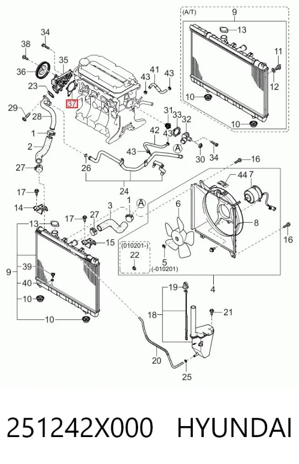 Прокладка водяної помпи 251242X000 Hyundai/Kia