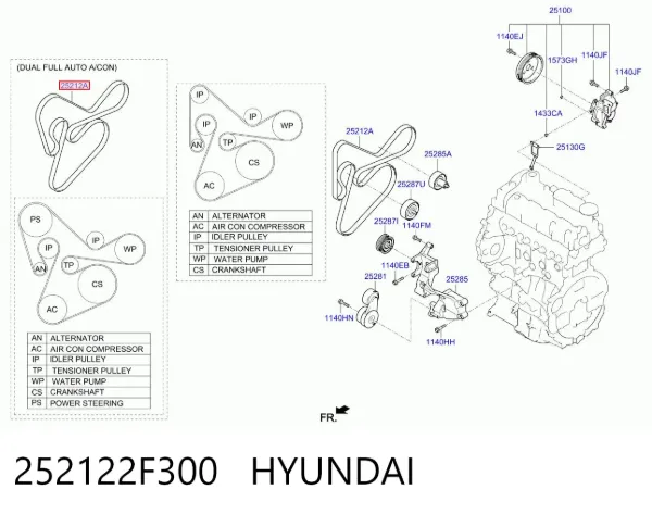 Ремінь генератора 252122F300 Hyundai/Kia