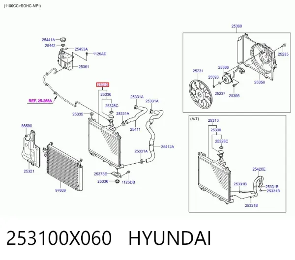 Радіатор 253100X060 Hyundai/Kia