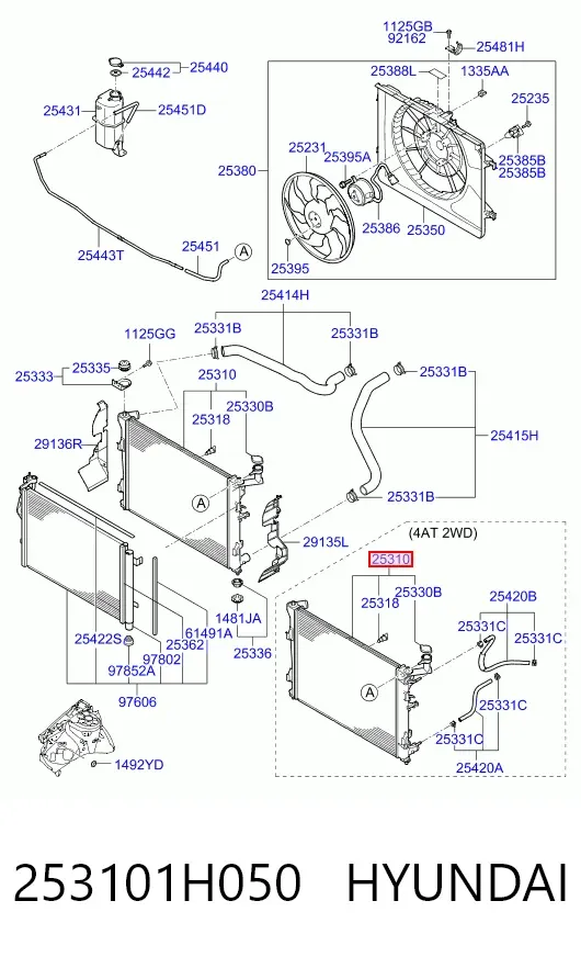 Радіатор 253101H050 Hyundai/Kia